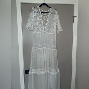 Crochet white maxi
